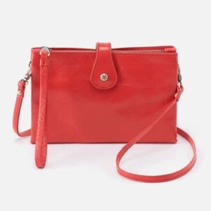 Hobo ‘Reveal’ Leather Suede Crossbody Wristlet Convertible Bag in Rio Red/Orange